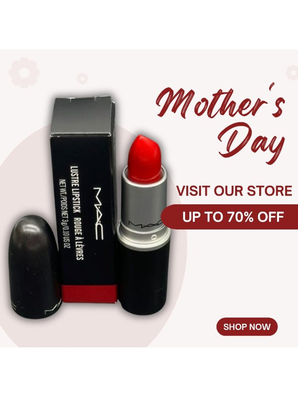 MAC Lustreglass Sheer-Shine Lipstick 502 Cockney 0.1 Oz / 3g